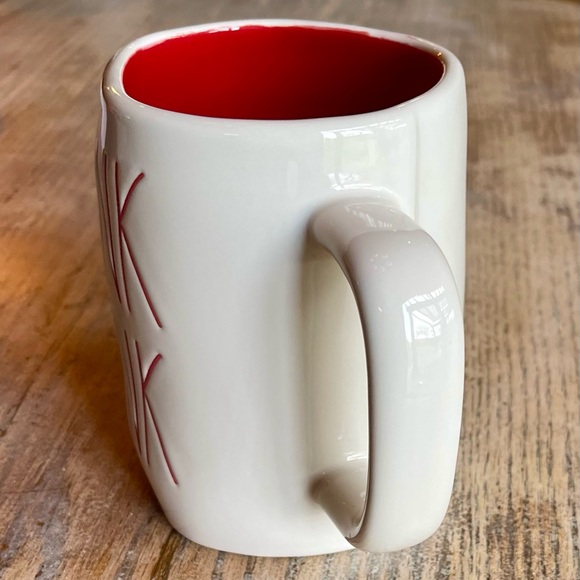RAE DUNN “ WINK WINK “ WHITE COFFEE / TEA MUG w/ RED INSIDE & LETTERING - Picture 4 of 6